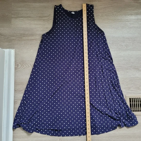 OLD NAVY Navy Blue With White Polka Dots Swing Dress Women's Size Large - Picture 7 of 9